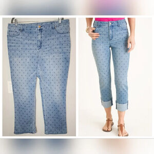 Chico's Blue Polka Dot Ankle Jeans